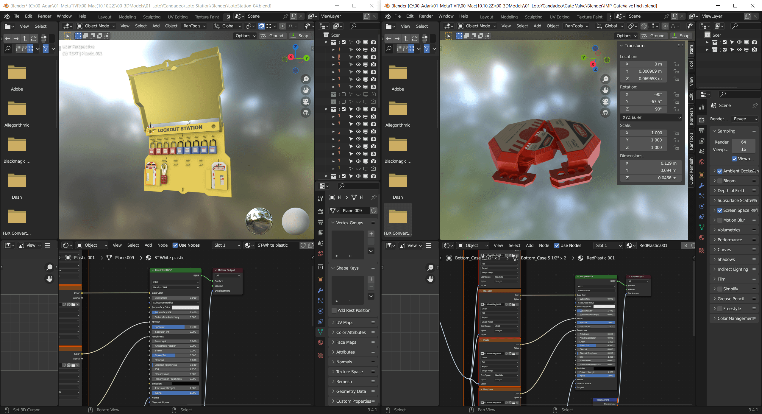 Render 3D hard surface